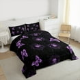 thumbnail image 2 of jejeloiu Chic Butterflies Bedding Comforter Set,Dreamy Purple Dandelion Twin Comforter Sets,Country Floral Bedding Set For Kids,Luxury Bedroom Decor Reversible,2-Piece, 2 of 7
