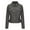 Gray, variant on BangWanChi Light Jackets for Women Trendy Women's Slim Leather Stand Collar Zip Motorcycle Suit Belt Coat Jacket Tops