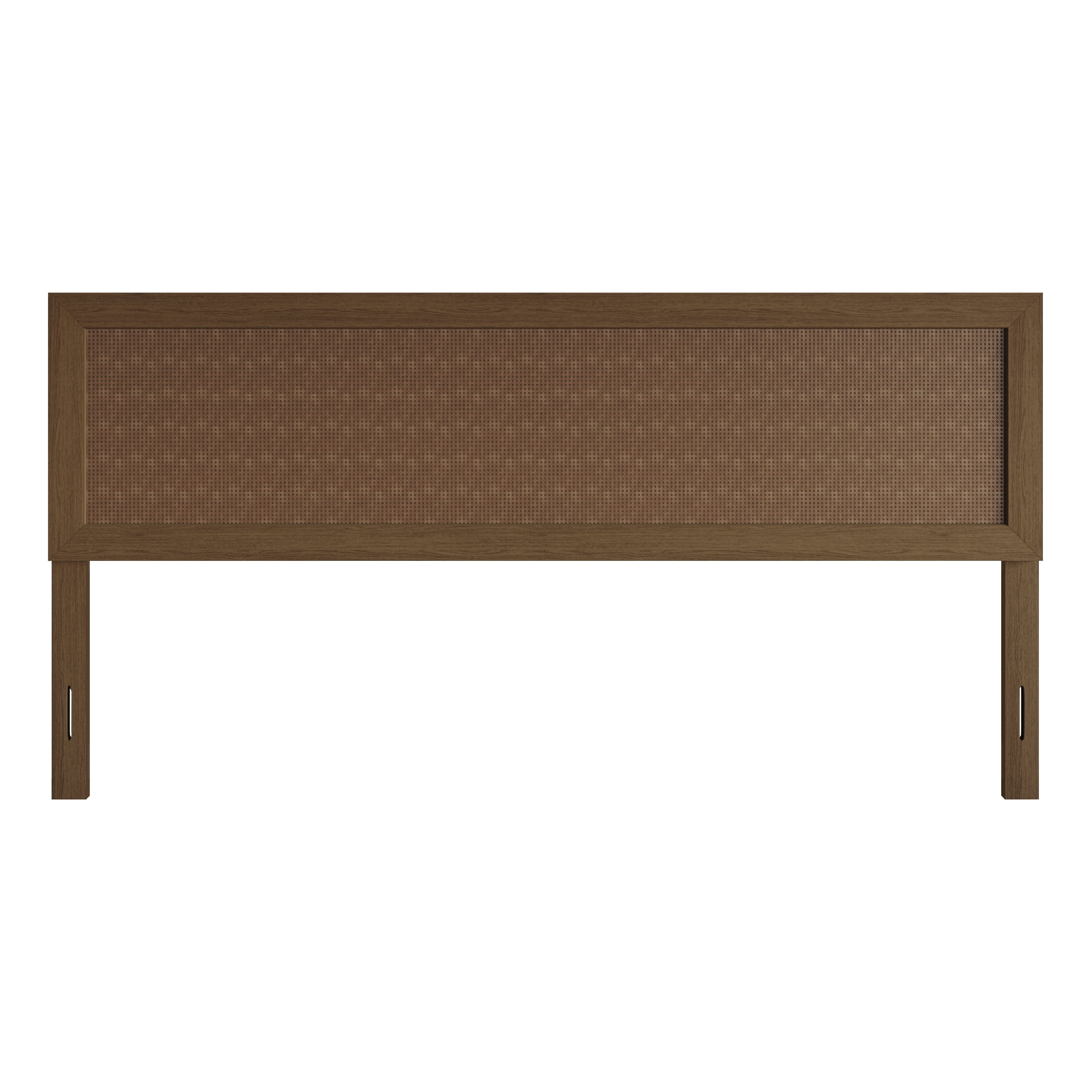 Castle Place Classic Rattan King Wooden Headboard, Walnut