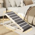 thumbnail image 2 of Foldable Dog Ramp for Couch & Car - Natural Wood Pet Stairs, Adjustable 14-20" Height - Gentle Support for Senior & Small to Large Dogs, 2 of 7