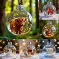 thumbnail image 2 of 2026 Wildlife Wonders Collection Crystal Glass Ornament, Vivid 3D Animal Christmas Decoration, Clear Plastic Xmas Balls, Highland Cow Ornament, Holida, 2 of 3