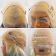 thumbnail image 6 of Mscathy Ombre Honey Blonde Blue Colored Brazilian Human Hair Lace Front Wig Bleached Knots Body Wave Remy Hair 180% Density 13x4 Lace Frontal Wigs For Women Party Vacation, 6 of 6