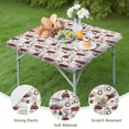 thumbnail image 4 of White Christmas Truck and Tree Pattern Square Fitted Tablecloth with Elastic Edge,Square Table Cover,Washable Elastic Table Cover for Home Kitchen Party Decor 36"x36", 4 of 6