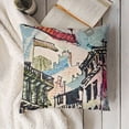 thumbnail image 3 of Throw Pillow Cushion Cover, Hand Drawn Building of Durbar Mountains and Buildings in Tourist Attraction, Decorative Square Accent Pillow Case,Multicolor, 3 of 5