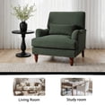 thumbnail image 2 of DREAMSIDEA Upholstered Accent Chair for Living Room with Flared Arms, Nailhead Trim, Solid Wood Legs, 400 lbs-Chenille Green, 2 of 6