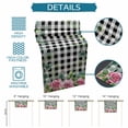 thumbnail image 6 of Spring Pink Roses Table Runner 72 Inches, Pastoral Eucalyptus Black White Plaid Bed Runner Dresser Scarves Tabletop for Indoor Outdoor Parties/Ceremony/Banquet, 13" x 72", 6 of 8