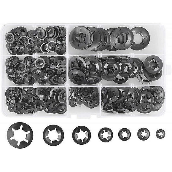 280 Pcs Lock Washers Lock Washers, Steel Lock Washers Quick Lock Washers M3 M4 M5 M6 M8 M10 M12, 7 Sizes, Bl MLC