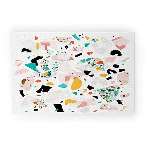 Society6 Evamatise Mixed Mess I Collage Terrazzo Small 20" x 30" Welcome Mat
