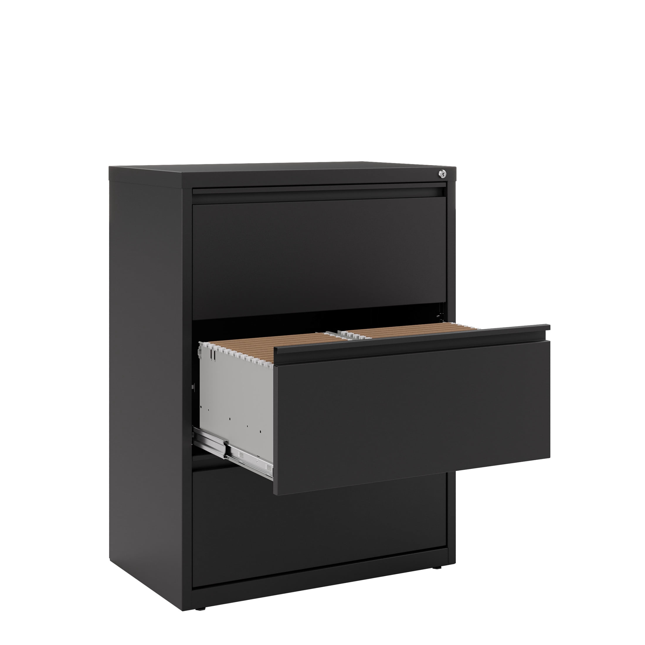 Hirsh 30 Inch Wide 3 Drawer Metal Lateral File Cabinet for Home and Office, Holds Letter, Legal and A4 Hanging Folders, Black