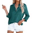 thumbnail image 2 of Mashaouyo Womens Button Down Shirts Teenfriend Long Sleeve Oversized Blouses Tops Clearance Sale, 2 of 4