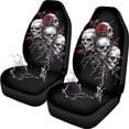 thumbnail image 7 of Uorisanigo Skull Rose Car Seat Covers 2 Pcs Car Seat Covers Front Seats Only Waterproof Breathable Easy to Install Anti-Slip Back Fabric Universal Fit for Auto Truck Van SUV, 7 of 7