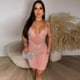 thumbnail image 1 of Beyprern Sparkle See-Through Mesh Crystal Studded Mini Dress New Chic Straps Bodycon Sequins Party Dresses Birthday OutfitsM&United States Gao Jinjia LED, 1 of 2
