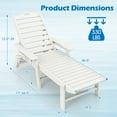 thumbnail image 3 of Gymax Set Of 2 Patio Chaise Lounge Chair HDPE Outdoor Recliner w/ 4-Position Backrest, 3 of 6