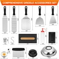 thumbnail image 2 of Griddle Accessories Kit, 25PCS Flat Top Grill Accessories Set for Blackstone and Camp Chef, Grill Spatula Set with Enlarged Spatulas, Basting Cover, Scraper, Carry Bag for Outdoor BBQ, 2 of 7