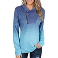 thumbnail image 2 of Chemises pour Femmes Automne Manches Longues Tuniques Hauts Chandail Col Roulé Dégradé T-Shirts Mignons Femmes Bleu m, 2 of 7