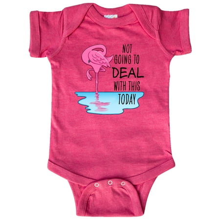 

Inktastic Not Going to Deal with This Today- sleeping flamingo Gift Baby Boy or Baby Girl Bodysuit
