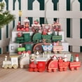 thumbnail image 2 of Farfi Christmas Train Decoration Wooden Festive Mini Train Ornament Xmas Train Centerpiece for Mantel Dining Table Happy New Year Gift(Red), 2 of 13