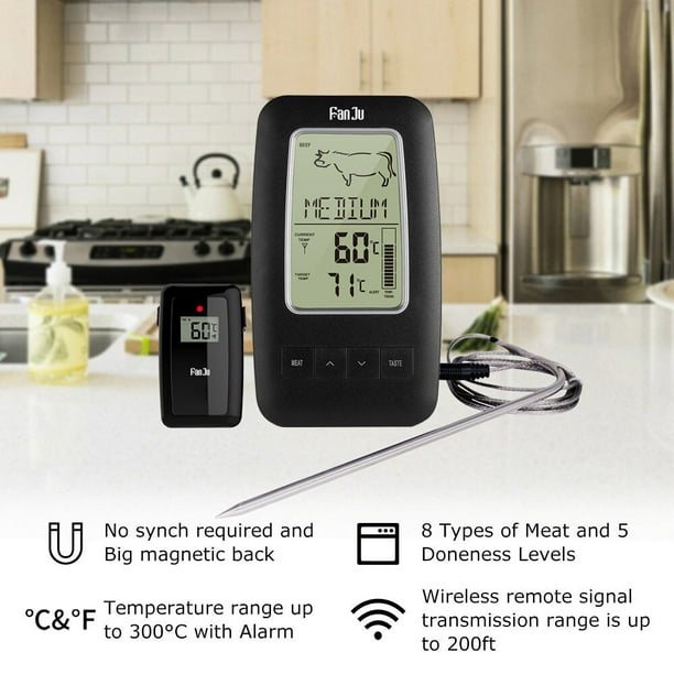 Thermomètre à viande à lecture instantanée Thermomètre de cuisson numérique  avec sonde longue pour la cuisine BBQ Grill fumeu 340