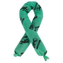 Brady Sorbent Sock, 12 gal, 3 in x 48 in, Harsh Chemicals, Green, 12 PK HAZ412