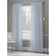 thumbnail image 5 of Blue Striped Semi Sheer Curtains 108 Inch Length 2 Panels Set, Modern Simple Farmhouse Beige Vintage Sheer Kitchen Curtain Privacy Voile Window Curtain for Living Room Bedroom Rod Pocket Drapes, 5 of 7