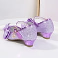thumbnail image 6 of Fesfesfes Girls Sequined Toe Cap Shoes Princess Style High Heels for Parties,Glitter Dress Shoes for School Performances,Cute Low Heel Sandals(Purple,9 Years), 6 of 7