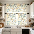 thumbnail image 6 of Aoznliie Curtains Set, Colorful Leaves Washable Light Filtering Valance & Curtains for Kitchen Window, 3 Piece Rod Pocket Collection for Dining Room, 6 of 7