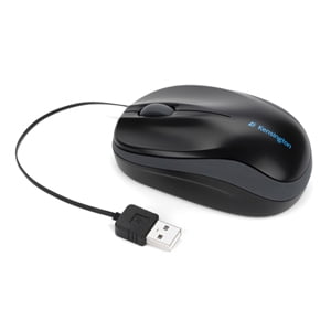 Mobile Optical Retractable Mouse - Kensington Pro Fit 72339 Retractable Mobile Mouse - Optical - USB - Black - Pack of 1