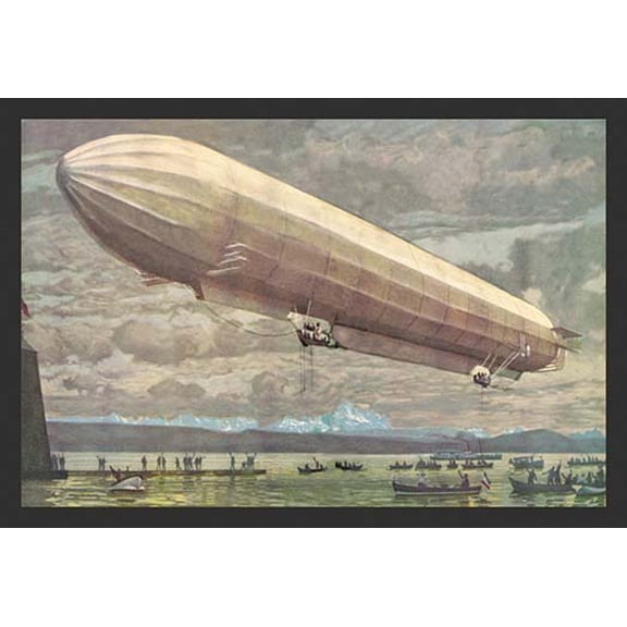Zeppelin Above Lake Constance Fine art canvas print (20" x 30")