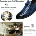 thumbnail image 4 of Mens Business Leather Loafers Formal Dress Casual Classic Comfort Wedding Office Breathable Oxford Shoes Blue 10 US, 4 of 7