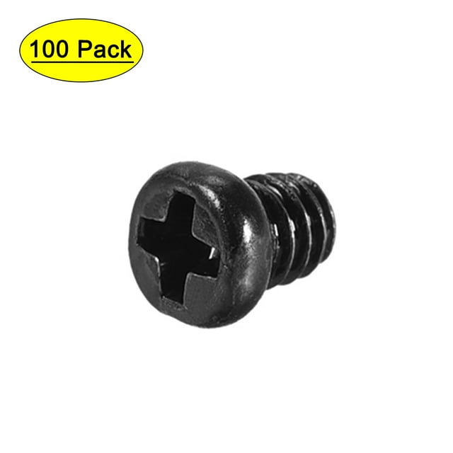 Unique Bargains M2 x 2mm Laptop Notebook Computer Screws Phillips Head Screw Fastener Black 2.8mm Dia Screw Head 100pcs