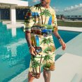 thumbnail image 1 of Vedolay Summer Short Sets Men Set Beach Outfit Button Down Shirt and Short,Gold S, 1 of 2