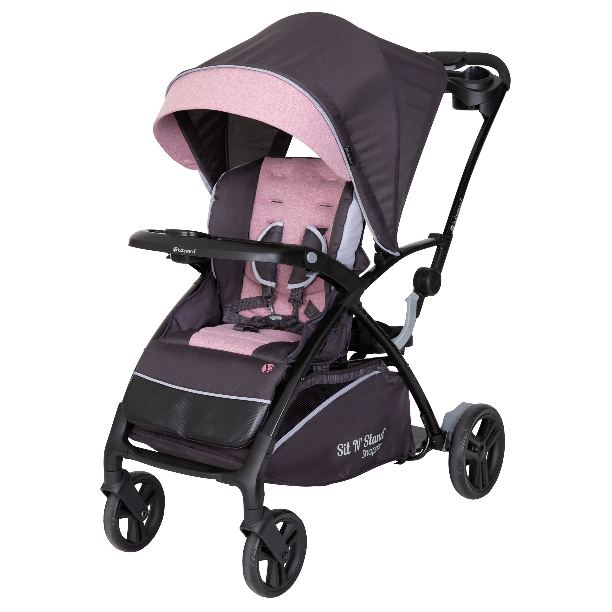 Baby Trend Sit N' Stand 5-in-1 Shopper Stroller, Cassis Pink, with Comfort Cabin and MagneTec™ Basket