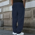 thumbnail image 5 of WTOBBY Men's Baggy Stacked Sweatpants Drawstring Waist Wide Leg Flared Streetwear Comfortable Casual Lounge Men's Pants,Navy S, 5 of 6