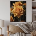 thumbnail image 2 of Designart "Yellow Black Rose gracefulness I" Floral Print on Natural Pine Wood, 2 of 5