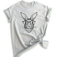 thumbnail image 1 of Hipster Rabbit Shirt, Unisex Women's Men's Shirt, Easter Shirt, Rabbit Shirt, Easter Bunny Shirt, Heather Ash, Small, 1 of 6