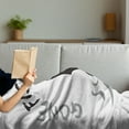 thumbnail image 3 of Fishing Soft Flannel Fleece Blanket, Simplistic Image with Words and Man Silhouette Holding Rot Print, Cozy Plush for Indoor and Outdoor Use, 50" x 60", Charcoal Grey and Pale Grey, by Ambesonne, 3 of 5