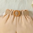 thumbnail image 7 of ITSAME Girls Outfits 3-Piece, with Belt Lapel Ruffled Tops and Shorts Summer Fashion Casual Clothes Set Khaki Size 3-4, 7 of 7