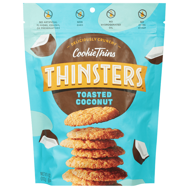 Thinsters Toasted Coconut Crunchy Cookie Thins, 4 oz
