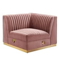 thumbnail image 3 of Modular Sofa Corner Chair, Pink, Velvet, Living Kitchen Cafe Bistro Hospitality Restaurant, Modern Contemporary Boutique HB34337, 3 of 8