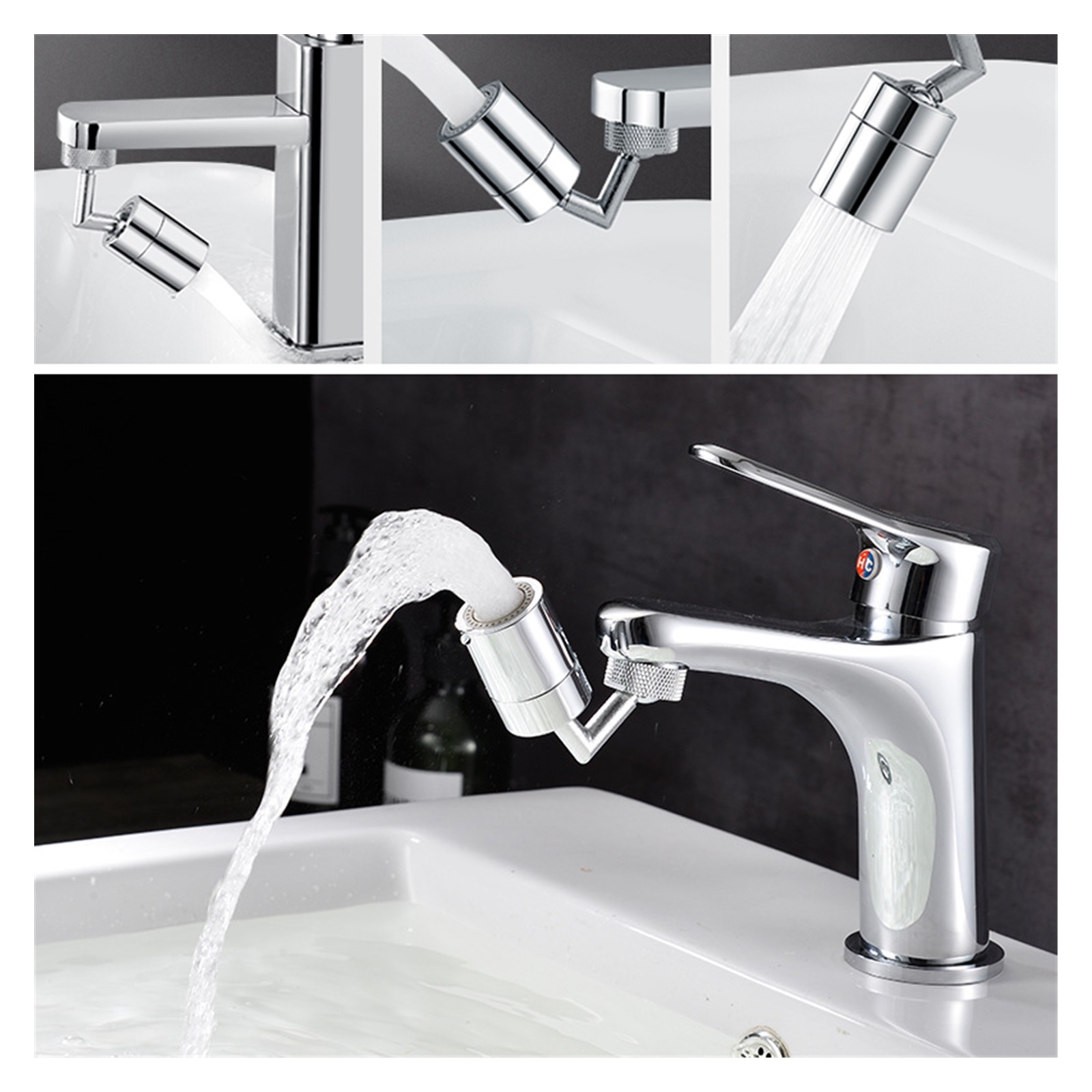 Universal 1080° Swivel Extender Faucet Aerator Splash Resistant Filter Kitchen Washbasin Faucet Aerator Nozzle Faucet Robot Arm ,Water Saving