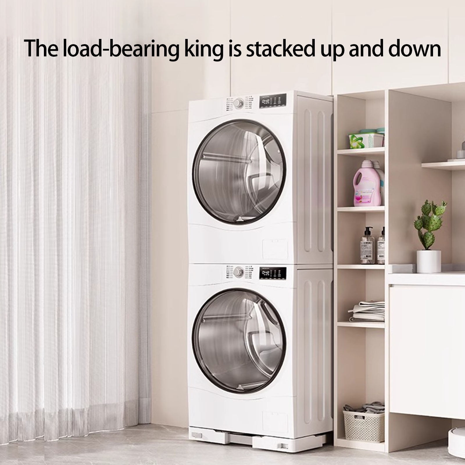 Space Saving Movable Washing Machine Stand Washing Machine Base Rack for Stackable Appliances 45-70cm Length Ranges