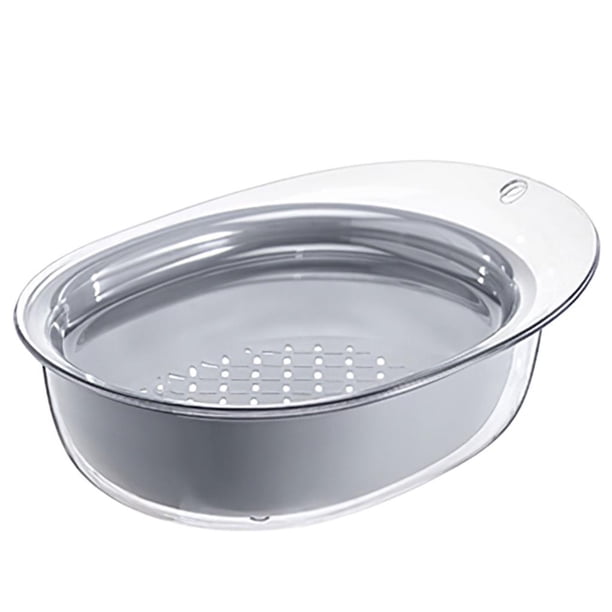 Plato De Cesta De Frutas De Drenaje Rápido De Tres Capas Transparente Bandeja De Almacenamiento De Verduras De Plástico Desmontable Para El Hogar Para Cocina Balcón Sala De Estar Noticed HA026378-02