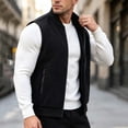 thumbnail image 6 of Riecok Mens Fleece Vests for Outdoors Sleeveless Stand Collar Zip up Jackets Thermal Solid Warm Casual Outerwear with Pockets Black 5XL, 6 of 6