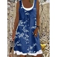 thumbnail image 4 of New 2024 Women‘s Digital Printing Fake Two Piece Imitation Denim Dress Casual Loose Round Neck Tank Top Dress Female Vestidos, 4 of 7