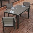 thumbnail image 3 of Flash Furniture Finch Commercial Grade Outdoor Dining Table 55" x 31" with Faux Teak Poly Slats and Metal Frame, Gray/Gray, 3 of 12
