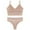 Pink, variant on TSADFHJI Women's 2 Piece V Neck Seamless Lingerie No Padding Bra and Thong Set Women Bras Dress with Sleeves Womens Bras Crotchless Tights Women Bras Sexy Wine M