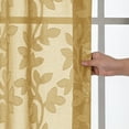 thumbnail image 6 of OVZME Darla Gold Sheer Curtains 54 Inch Length 2 Panels Set, Soft Touch Lightweight Window Curtain with Clip Leaf, Cortinas Para Ventanas Panels for Bedroom Living Room with Rod Pocket, 42Wx54L Inch, 6 of 8