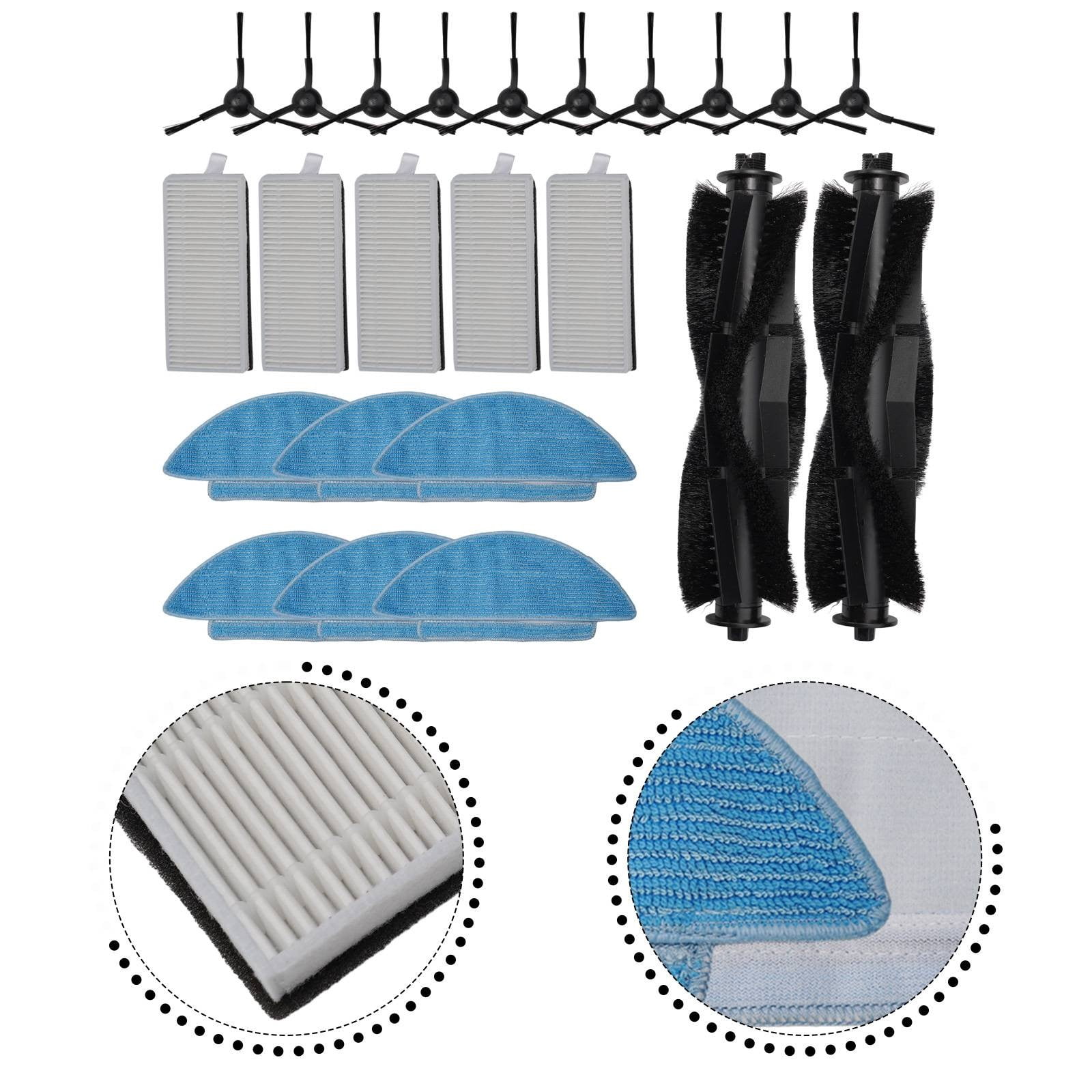 Parts Kit for Tikom L9000, Robot Vacuum Cleaner Main Brush Side Brush Filter Pad