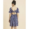 thumbnail image 3 of MoomayaWomens PrintedSquare Neck Summer Dress,Short PuffedSleeves Tiered Cotton Dress, 3 of 8