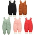 thumbnail image 5 of GYRATEDREAM Toddler Kids Baby Boy Girl Fleece Overalls Suspender Pants Solid Straps Trousers Halter Romper Jumpsuit Bottom Outfit for 6-12M Brown, 5 of 5